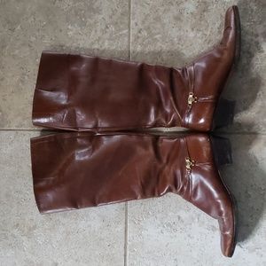 Salvatore Ferragamo size 6 1/2 brown heeled boot